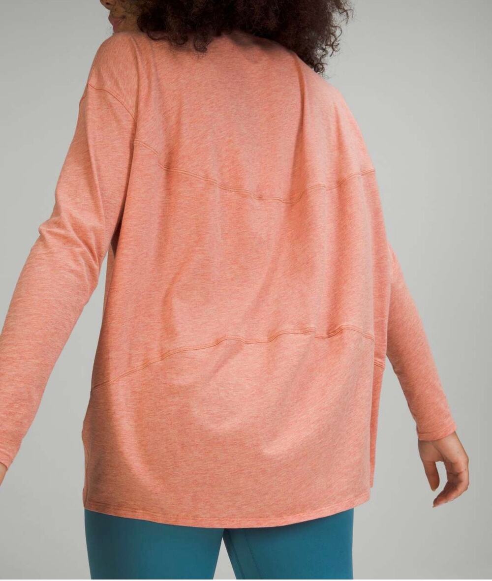Lululemon Back in Action Long Sleeve shirt pink rustic clay no tag ptp 25"